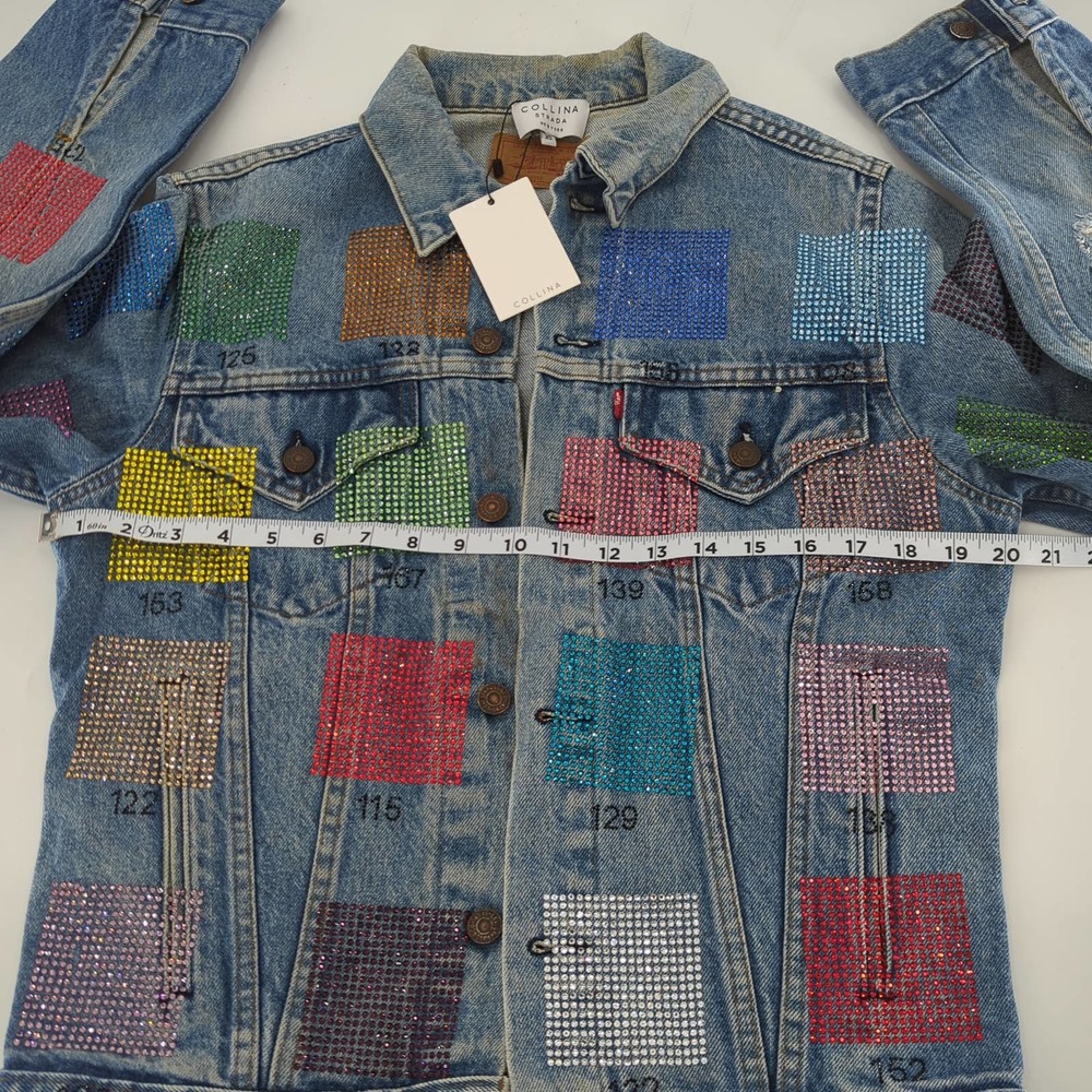 Collina Strada Multicolor Patchwork Denim Jacket - image 5